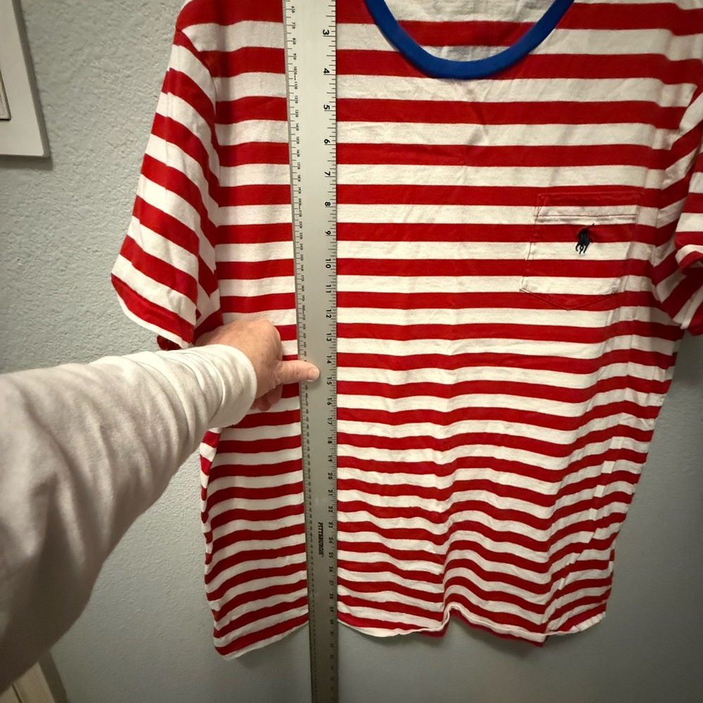 Ralph Lauren Red and White Striped Short Sleeve Tee - Picture 4 of 6